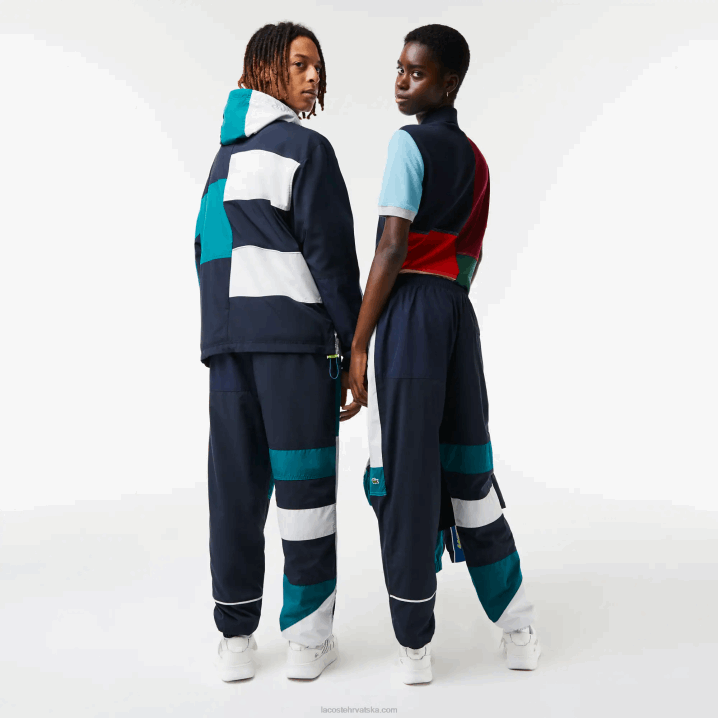 višebojni c50 6H4B1586 muškarci Lacoste vodoodbojne patchwork trenirke