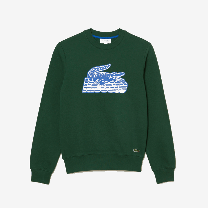 zelena 132 6H4B299 muškarci Lacoste trenirka od nebrušenog flisa s okruglim izrezom