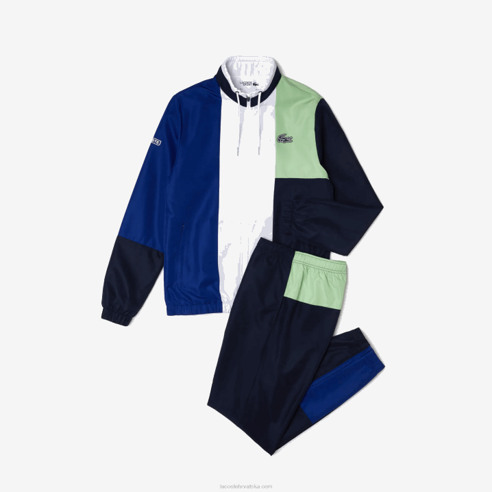 zelena tamnoplava bijela cn1 6H4B1201 muškarci Lacoste sportska trenirka colorblock