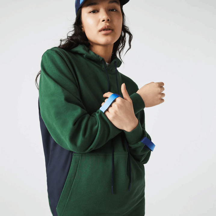 zelena tamnoplava nl7 6H4B1123 muškarci Lacoste sport x theo curin majica s kapuljačom od organskog pamuka