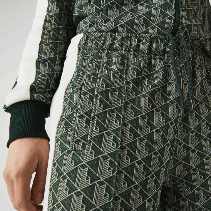 zeleno bež 7m4 6H4B1187 muškarci Lacoste live monogram jacquard hlače trenirke