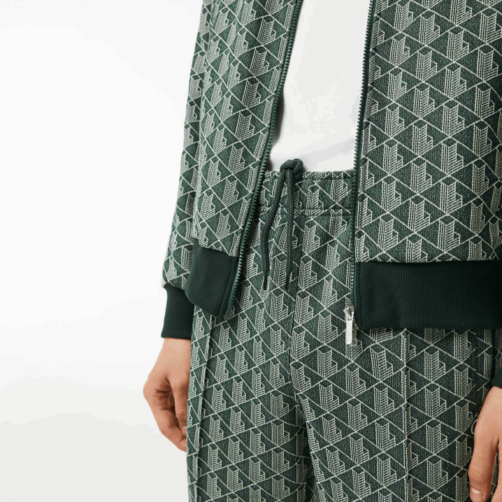 zeleno bež 7m4 6H4B279 muškarci Lacoste trenirke s printom monograma