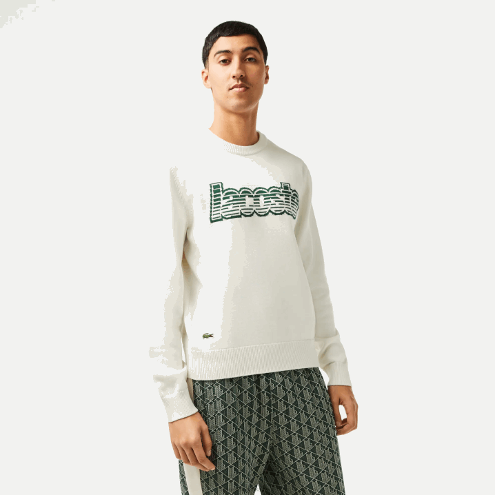 bijelo zelena x0n 6H4B501 muškarci Lacoste džemper s okruglim izrezom