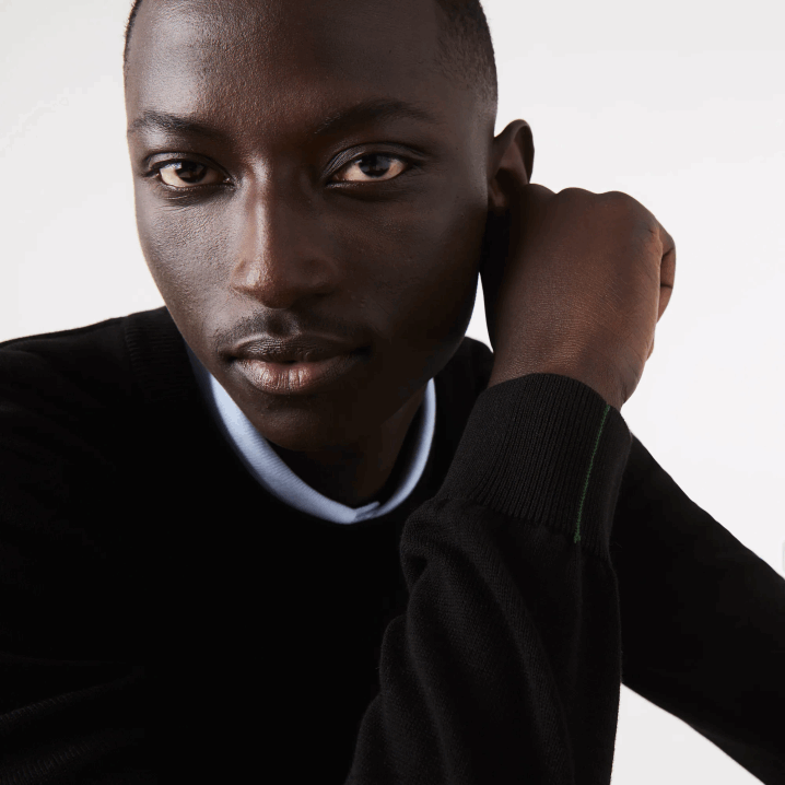 crna 031 6H4B1450 muškarci Lacoste pulover s okruglim izrezom od organskog pamuka