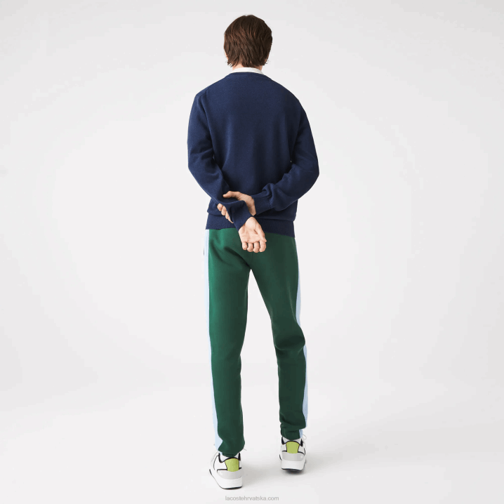 plavi chine 3gf 6H4B1325 muškarci Lacoste pulover od organskog pamuka s v-izrezom