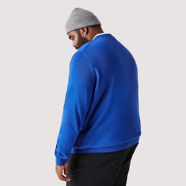 plavi k1q 6H4B1491 muškarci Lacoste pulover s okruglim izrezom od organskog pamuka