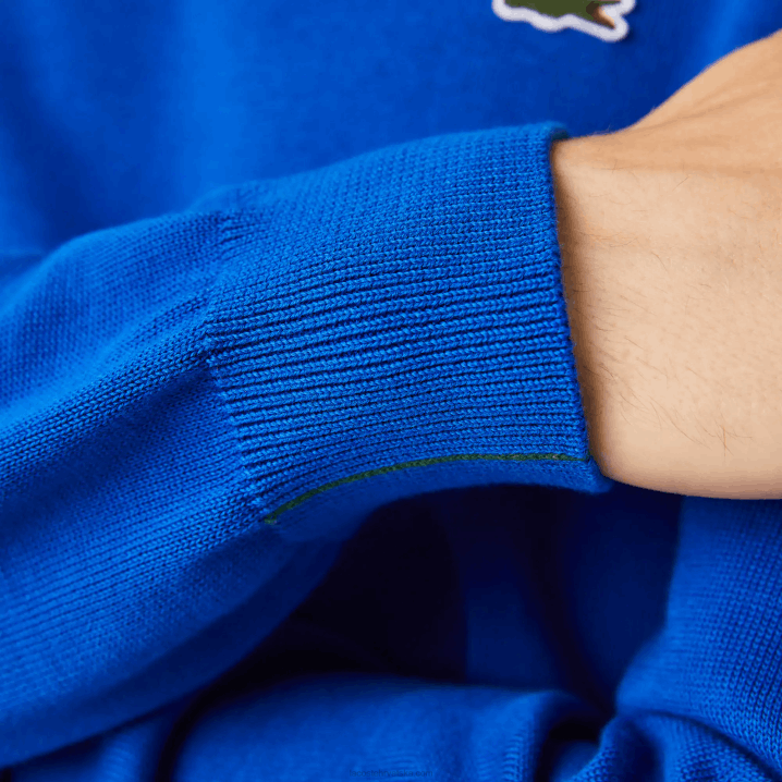 plavi k1q 6H4B1491 muškarci Lacoste pulover s okruglim izrezom od organskog pamuka