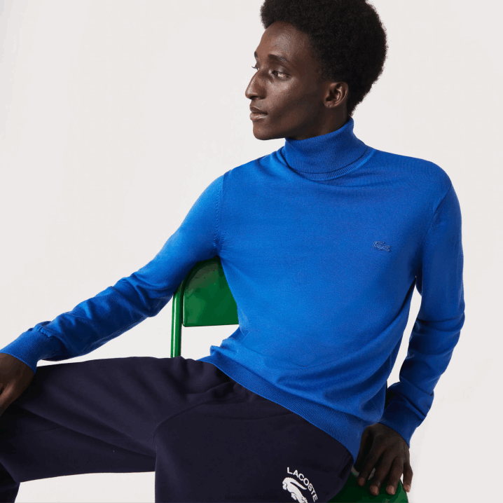 plavi k1q 6H4B1594 muškarci Lacoste dolčevita od merino vune