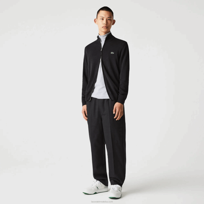 siva el6 6H4B462 muškarci Lacoste pulover s patentnim zatvaračem od organskog pamuka s podignutim ovratnikom