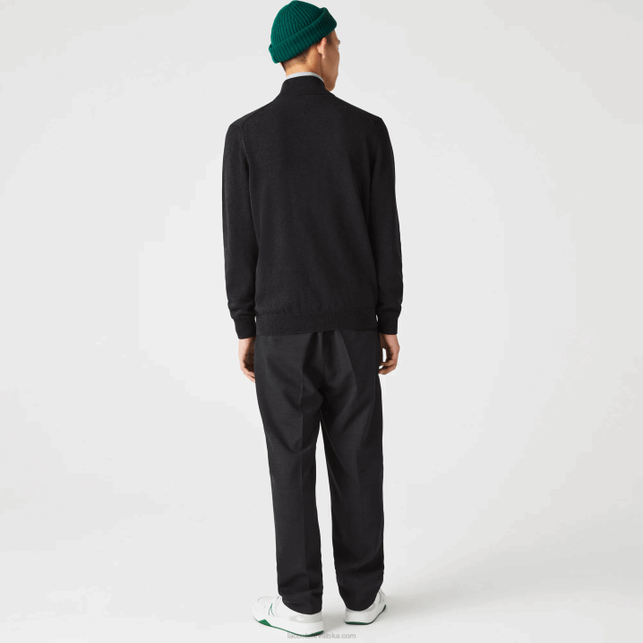 siva el6 6H4B462 muškarci Lacoste pulover s patentnim zatvaračem od organskog pamuka s podignutim ovratnikom