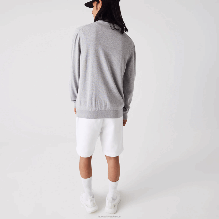 sivi chine cca 6H4B1452 muškarci Lacoste pulover s okruglim izrezom od organskog pamuka