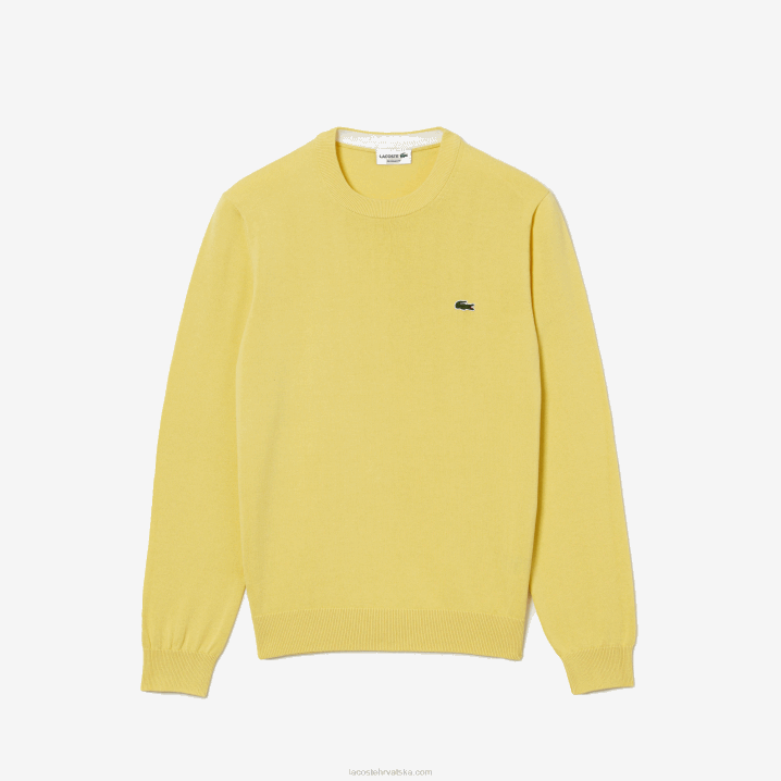 žuta 107 6H4B1617 muškarci Lacoste pulover s okruglim izrezom od organskog pamuka