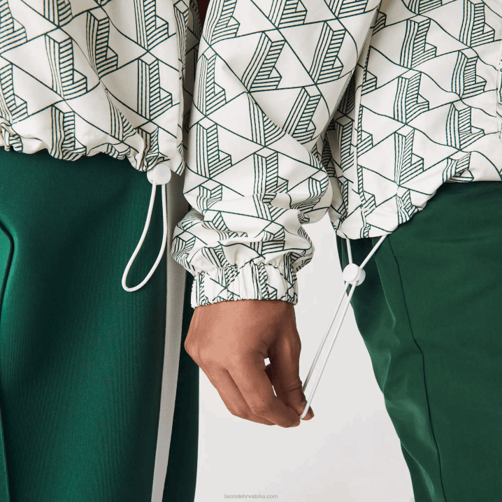 bijelo zelena pt2 6H4B1291 muškarci Lacoste živa vjetrovka s uzorkom monograma