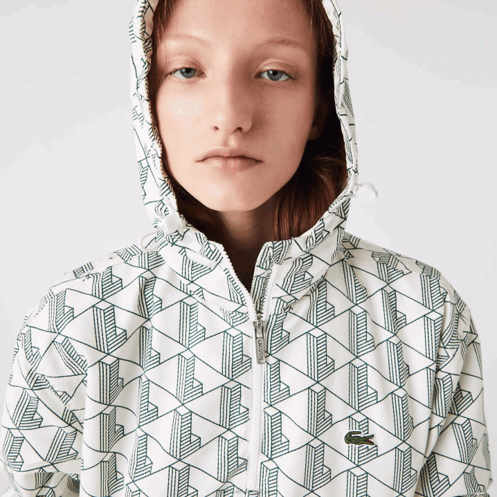 bijelo zelena pt2 6H4B1291 muškarci Lacoste živa vjetrovka s uzorkom monograma