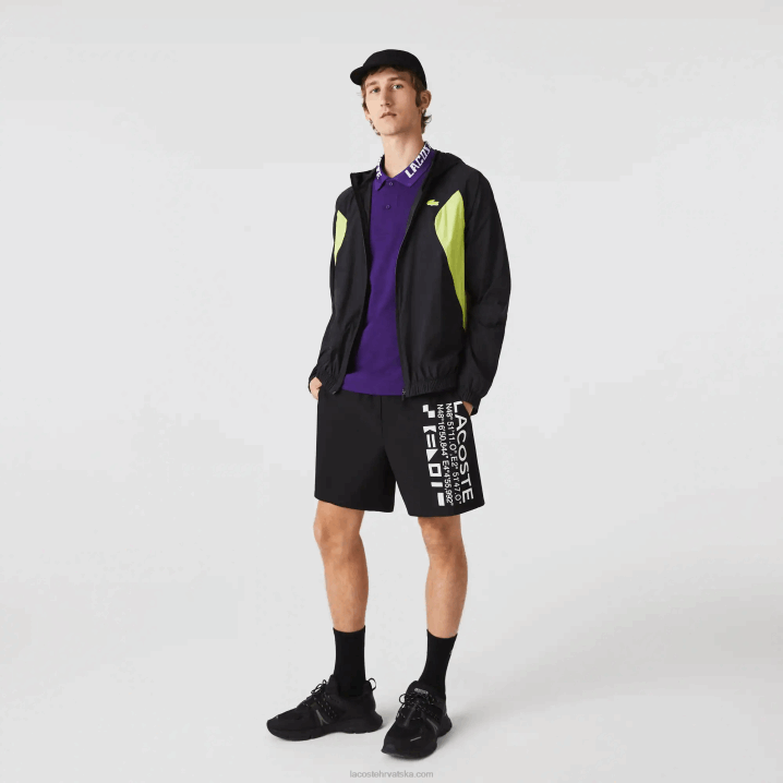 crno žuta 60r 6H4B1254 muškarci Lacoste sportska vjetrovka za pakiranje