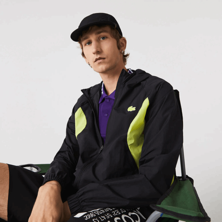 crno žuta 60r 6H4B1254 muškarci Lacoste sportska vjetrovka za pakiranje