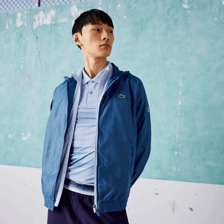 plavo bijelo q6t 6H4B1298 muškarci Lacoste sport novak djokovic vodoodbojna vjetrovka