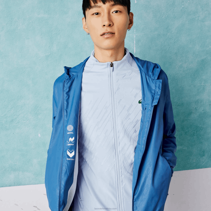 plavo bijelo q6t 6H4B1298 muškarci Lacoste sport novak djokovic vodoodbojna vjetrovka