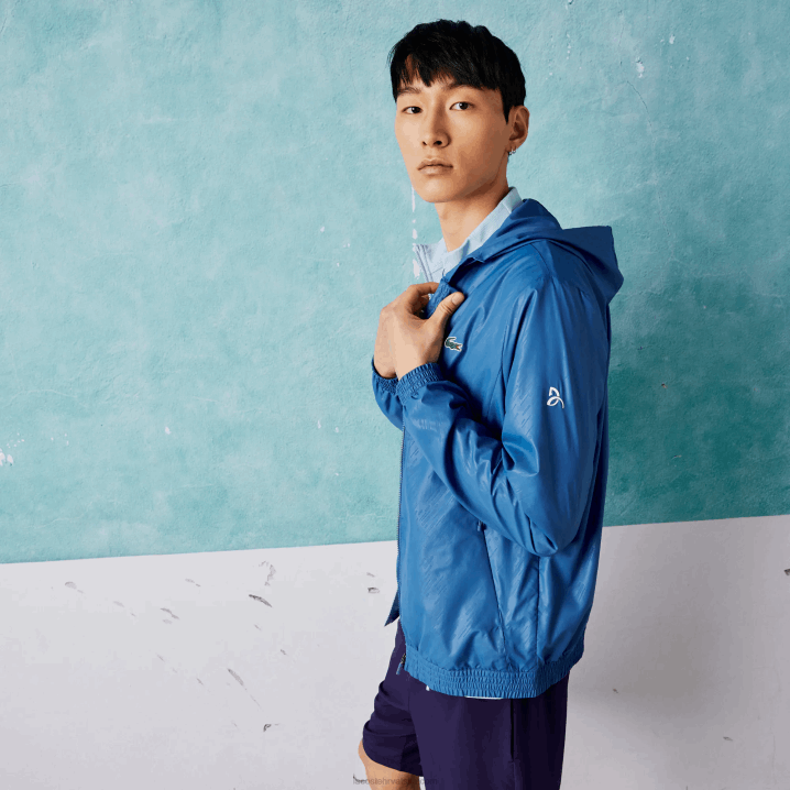 plavo bijelo q6t 6H4B1298 muškarci Lacoste sport novak djokovic vodoodbojna vjetrovka