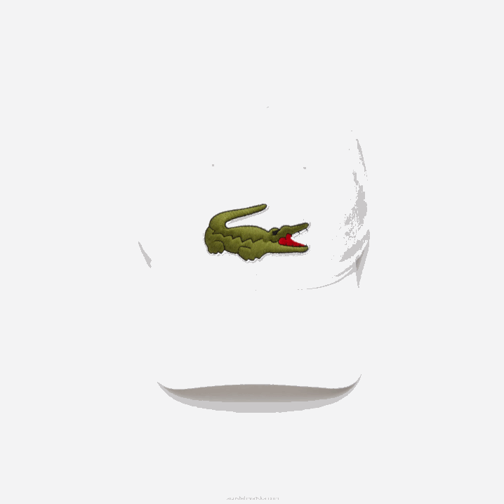 bijela 001 6H4B2232 muškarci Lacoste kontrastni remen i velika krokodilska pamučna kapa