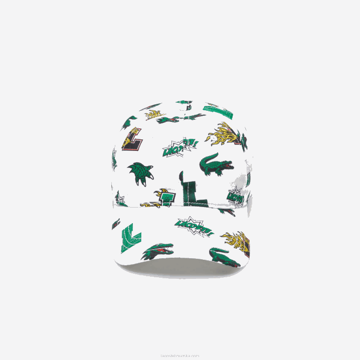 bijela 001 6H4B2250 muškarci Lacoste kapa s uzorkom krokodila