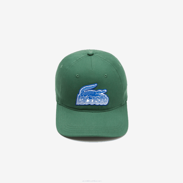 zelena 132 6H4B2147 muškarci Lacoste markirana kapa s krokodilskom krpom