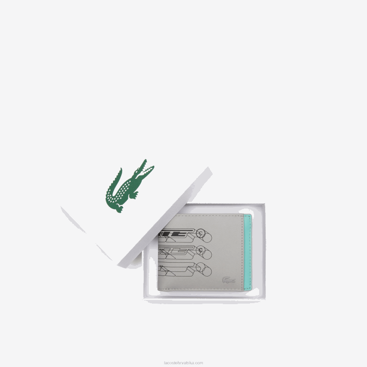 ciment floride noir l69 6H4B1989 muškarci Lacoste kontrastna podstava sklopivi novčanik