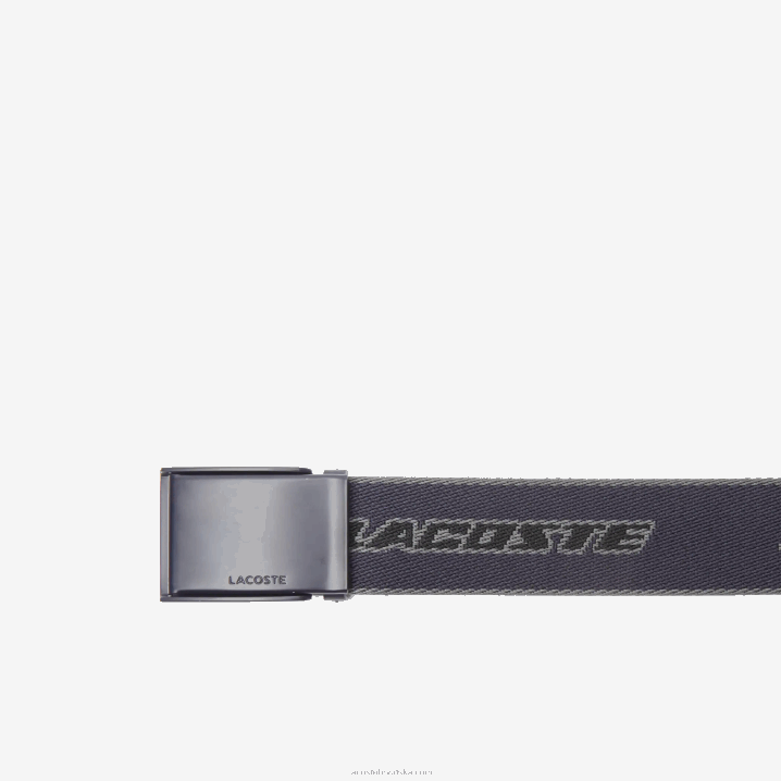 abimes tamna sjena noir l12 6H4B2114 muškarci Lacoste platneni remen s kontrastnom markom