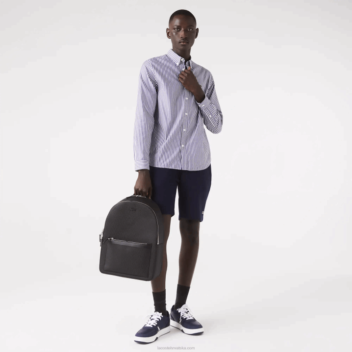 crna 000 6H4B2022 muškarci Lacoste ruksak od mat prošivene kože chantaco