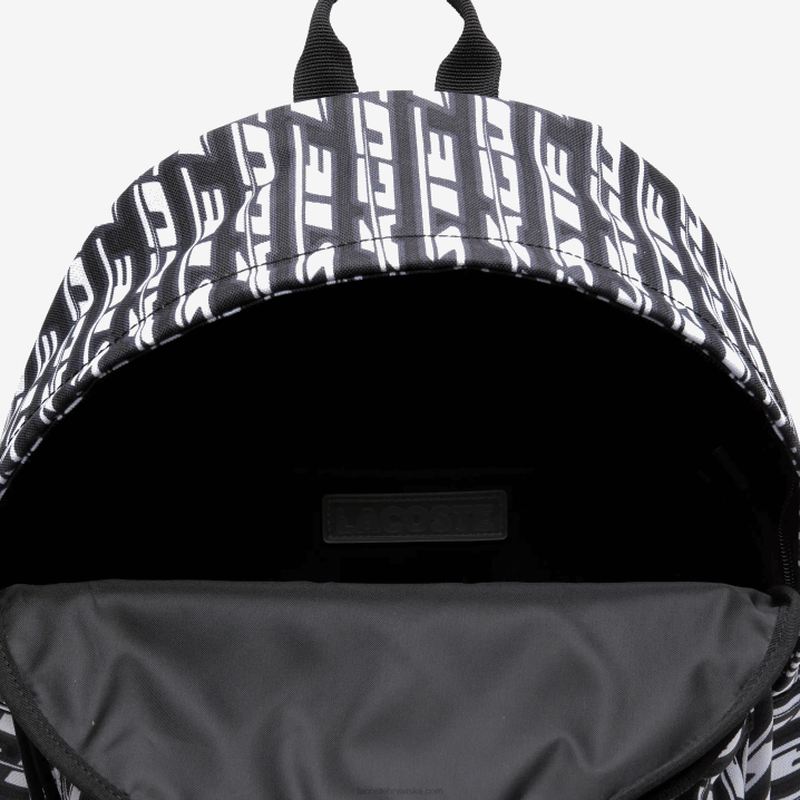 mono crni bijeli l57 6H4B1942 muškarci Lacoste neocroc ruksak s printom logotipa