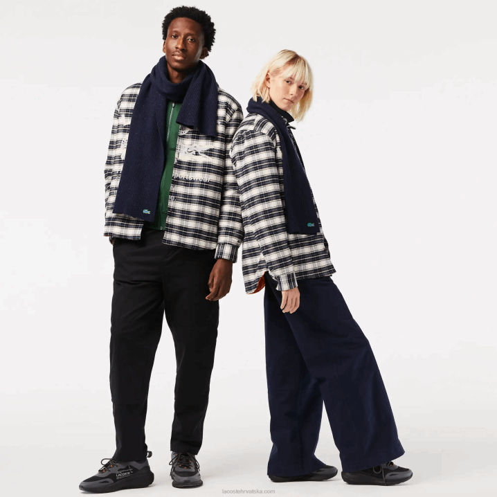 tamnoplava 7cg 6H4B2302 muškarci Lacoste pjegavi vuneni šal