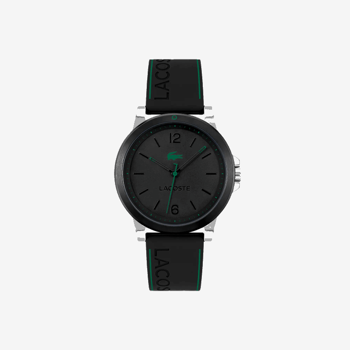 crna 000 6H4B2156 muškarci Lacoste sud 3 kazaljke crni silikonski sat