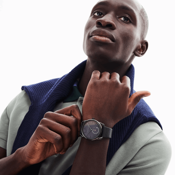 crna 000 6H4B2312 muškarci Lacoste muški urbani sat s crnim kožnim remenom