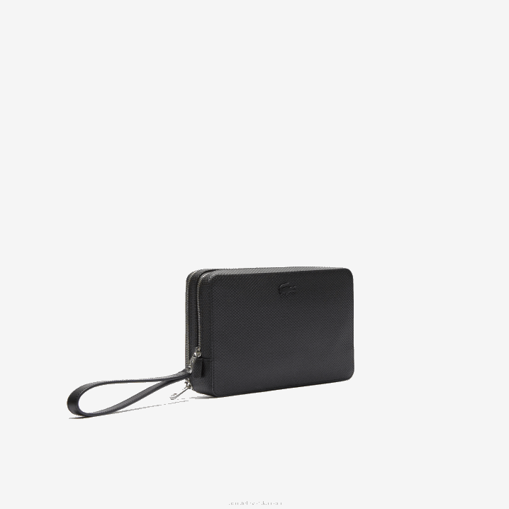 crna 000 6H4B2009 muškarci Lacoste chantaco pique kožna torbica na patentni zatvarač