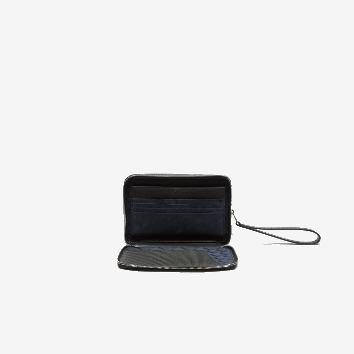 crna 000 6H4B2009 muškarci Lacoste chantaco pique kožna torbica na patentni zatvarač