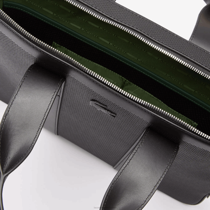 crna 000 6H4B2074 muškarci Lacoste chantaco pique kožna ekstra tanka torba za računalo
