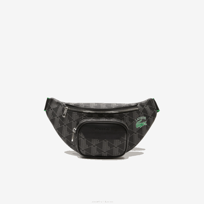 mono crni sivi estragon l83 6H4B1949 muškarci Lacoste torba za pojas s mješavinom monograma