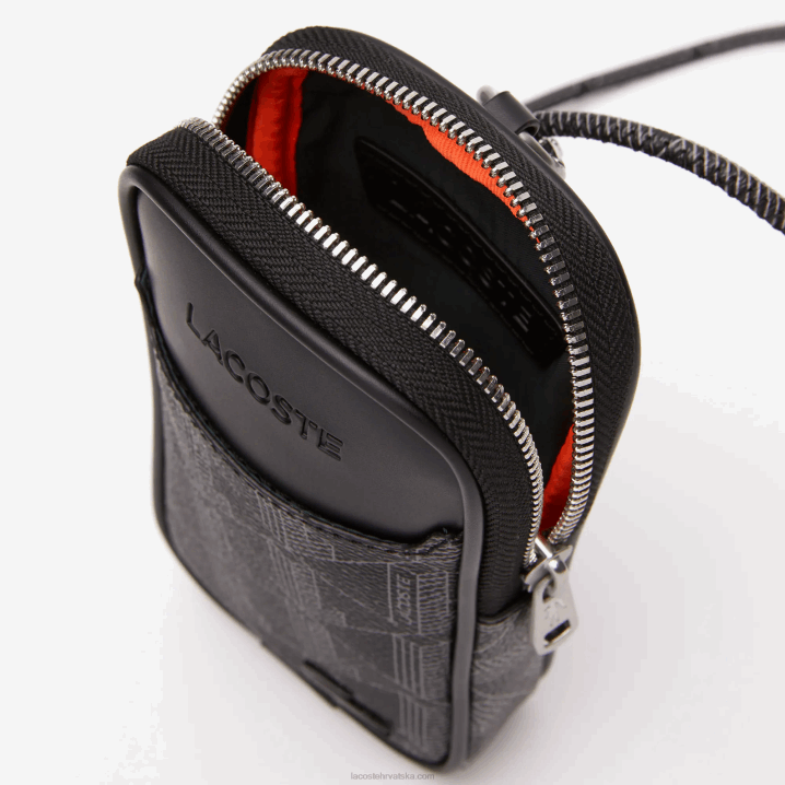 monogram noir gris h45 6H4B1985 muškarci Lacoste držač pametnog telefona s ispisom monograma