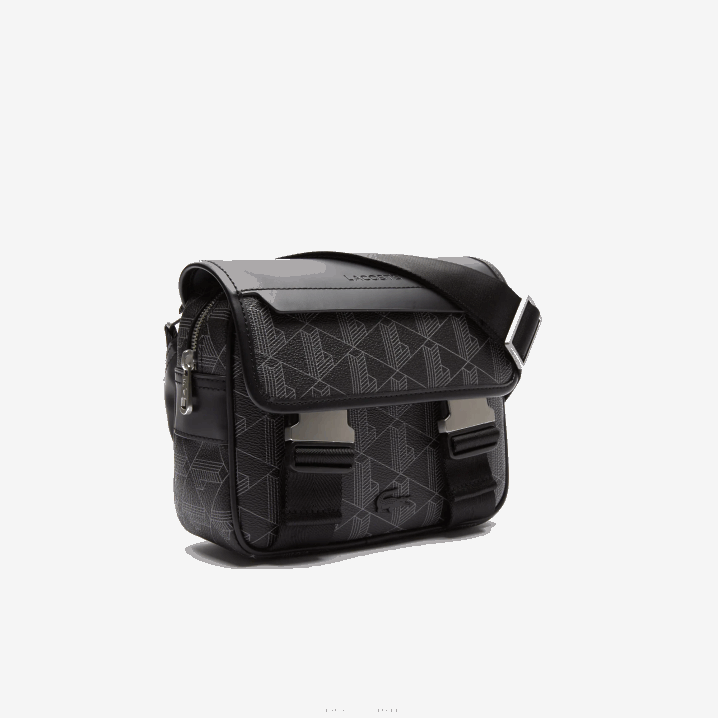 monogram noir gris h45 6H4B2067 muškarci Lacoste mješovita platnena torba s monogramom