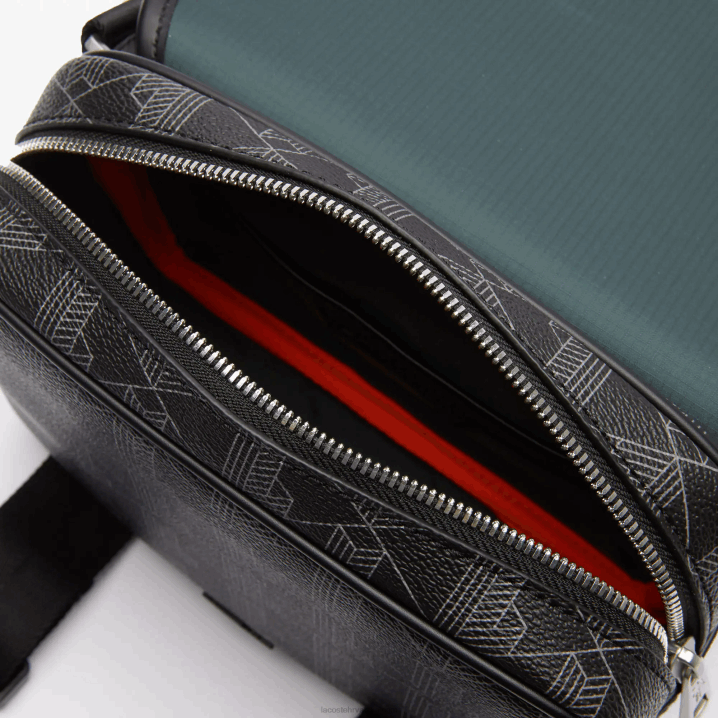 monogram noir gris h45 6H4B2067 muškarci Lacoste mješovita platnena torba s monogramom