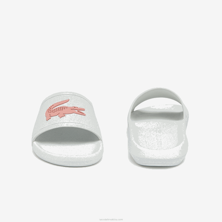 bijela i svijetlo roza 1g9 6H4B2702 žene Lacoste croco vodoodbojne sintetičke tobogane