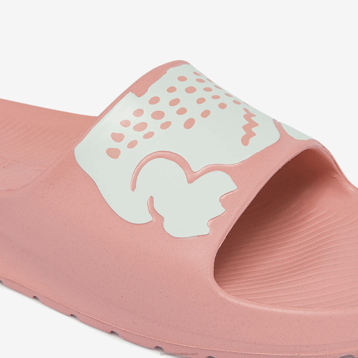 svijetlo roza i bijela 208 6H4B2696 žene Lacoste croco 2.0 sintetički ispis slajdova