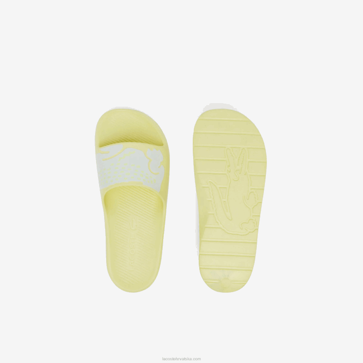 svijetlo žuta i bijela 241 6H4B2759 žene Lacoste croco 2.0 sintetički remen s logotipom