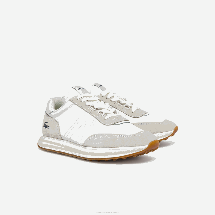 bijela 21g 6H4B2744 žene Lacoste l-spin tekstilne tenisice sa zlatnim naglaskom