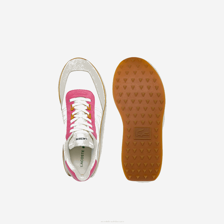 bijela i ružičasta b53 6H4B2752 žene Lacoste l-spin tekstilne tenisice