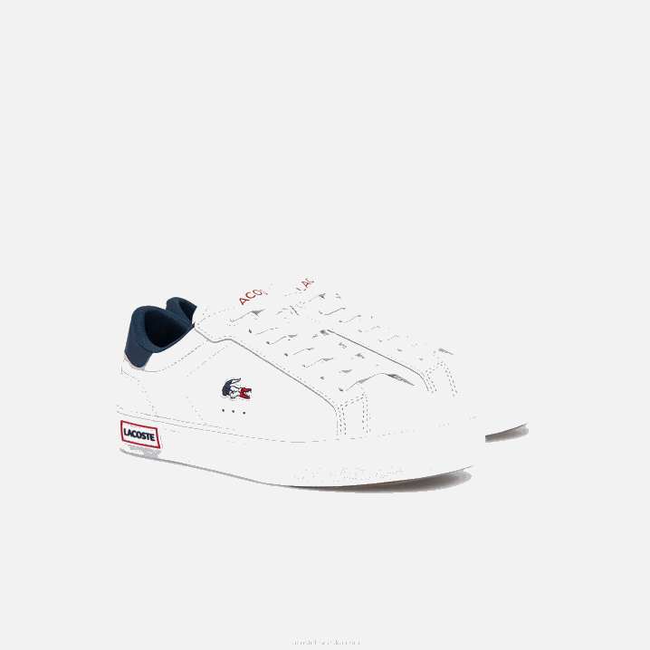 bijela/mornarska i crvena 407 6H4B2704 žene Lacoste powercourt kožne trobojne tenisice