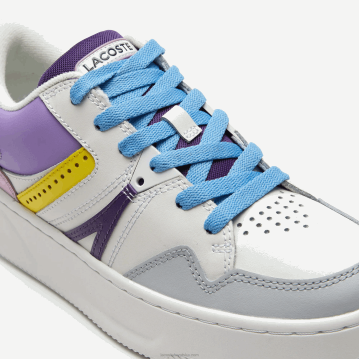 bijela svijetloljubičasta 1t6 6H4B2714 žene Lacoste l005 kožne tenisice