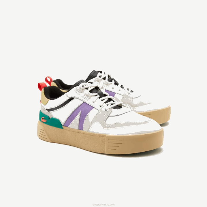 bijelo/zeleno 082 6H4B2741 žene Lacoste l002 tenisice u boji kože i antilopa