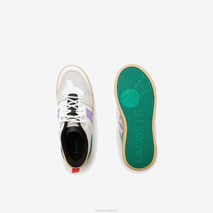 bijelo/zeleno 082 6H4B2741 žene Lacoste l002 tenisice u boji kože i antilopa