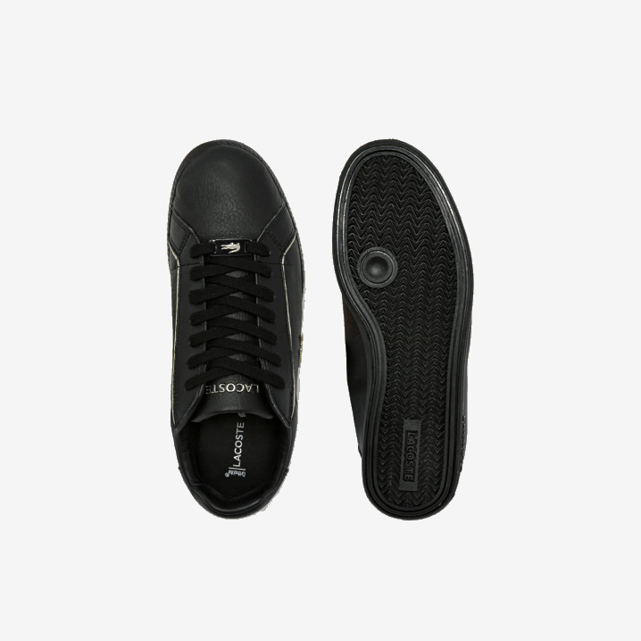 crna 02h 6H4B2757 žene Lacoste diplomirane kožne tenisice s metalik detaljima